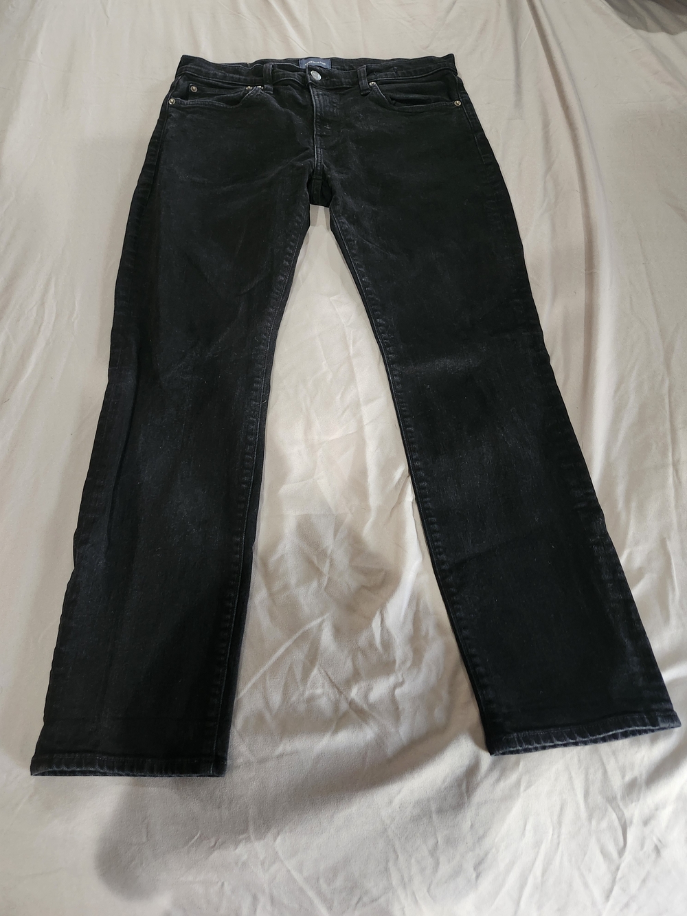 J. Crew Men's Straight Black Denim Jeans Suze 34 X 30